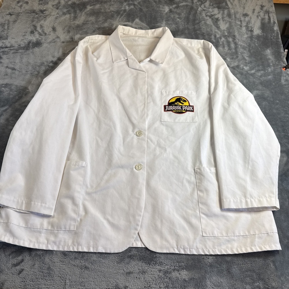 Jurassic Park Employee Costume Lab Coat White XL Movie Cosplay Universal Studios